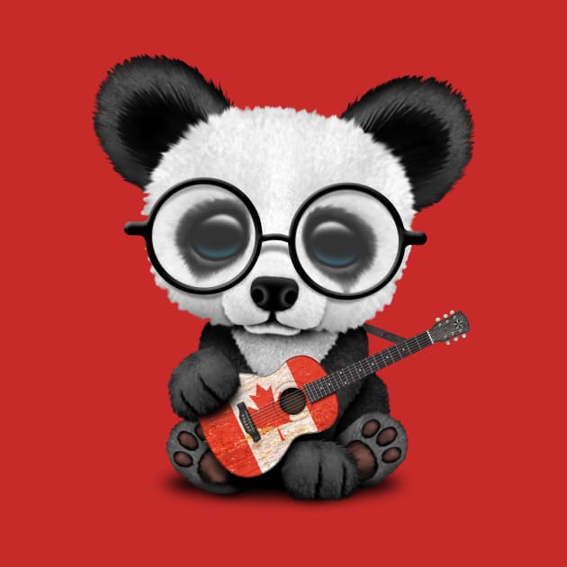 Baby Panda Playing Canadian Flag Guitar by jeffbartels