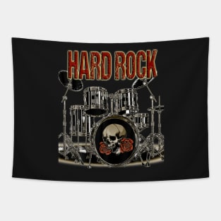 Drummer Drum Set Hard Rock Music Skull Tapestry