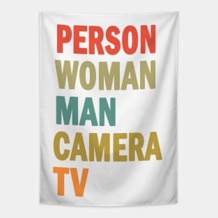 Person Woman Man Camera TV Tapestry