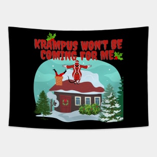 Krampus on the Rooftop Tapestry