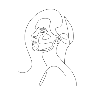 woman head lineart one line drawing T-Shirt