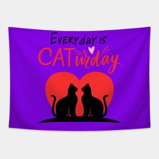 caturday t shirt Tapestry