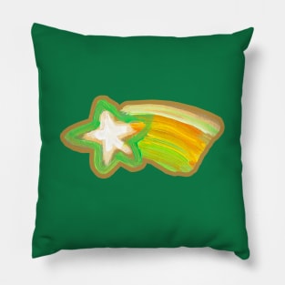 Retro Star Pattern on Teal by Robert Phelps Pillow