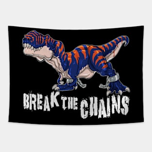 Funny Cartoon Tyrannosaurus Rex Break The Chains Tapestry
