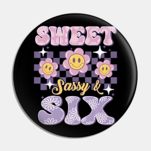 Sweet Sassy And Six Birthday For Girls 6 Year Old Pin