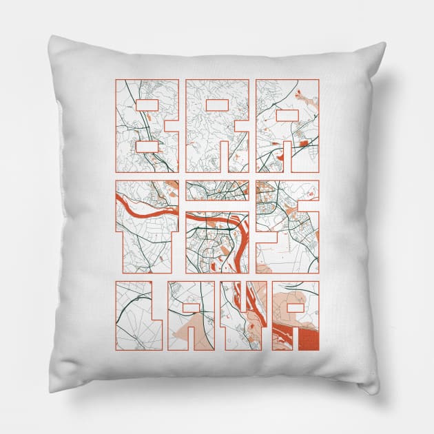 Bratislava, Slovakia City Map Typography - Bohemian Pillow by deMAP Studio