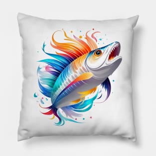 Crazy Fish In Watercolor Style - Ai Art Pillow