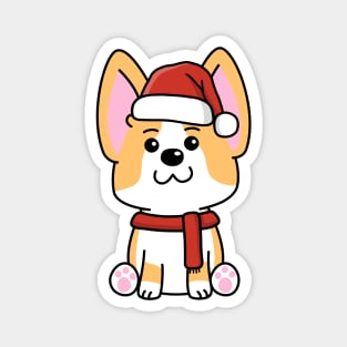 Corgi Christmas Santa Hat Magnet