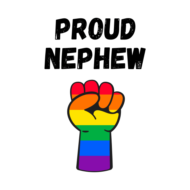 Proud Nephew Rainbow Pride T Shirt Design by Rainbow Kin Wear