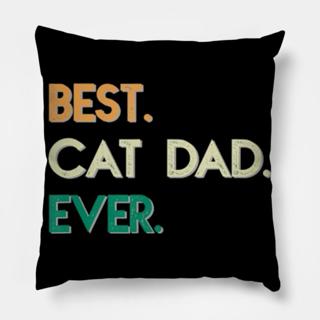 Best Cat Dad Ever Fathers Day Pillow by StuSpenceart