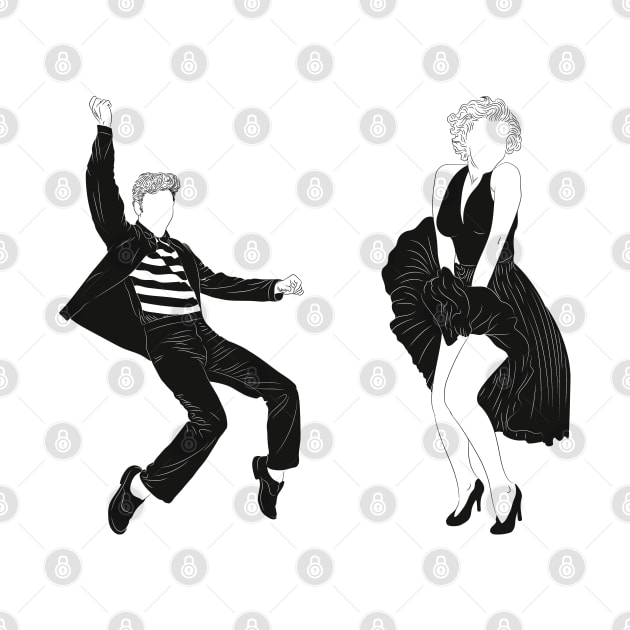 Elvis and Marilyn B&W by Vector-Market