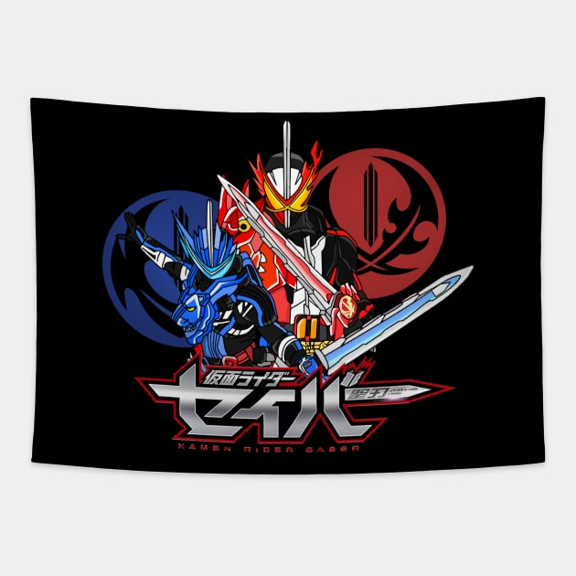 KAMEN RIDER SABER & BLADES Tapestry by Tokuproject