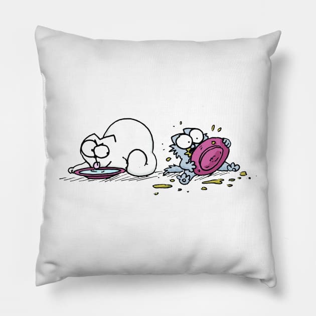 Simons Cat Drink Milk Cute Simons Cat Pillow by devanpm