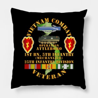 Vietnam Combat Vet w 1st Bn 5th Inf - 25th Inf Div - Operation Attleboro w VN SVC Pillow