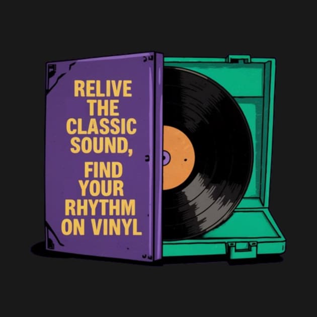 Disco de vinilo vintage, 'Revive el sonido clásico, encuentra tu ritmo en vinilo' by Retro-Vintage0