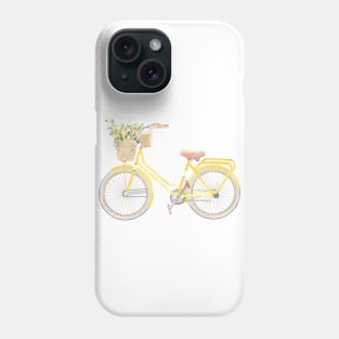 Yellow Bicycle Watercolour Painting Phone Case