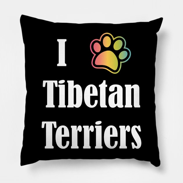I Heart Tibetan Terriers | I Love Tibetan Terriers Pillow by jverdi28