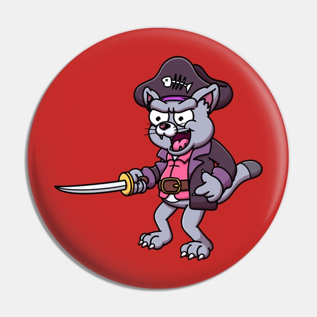 Pirate Cat Pin by TheMaskedTooner