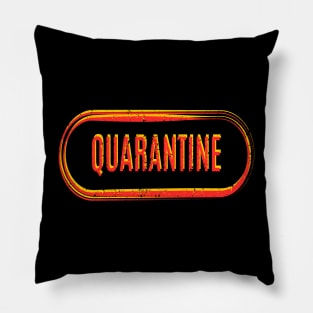 Coronavirus quarantine logo, corona, virus, pandemic, covid 19, covid19, social distancing, stay home, covid, social distance Pillow