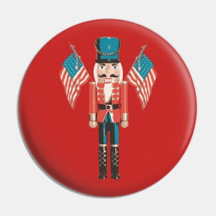 The patriotic nutcracker, vintage Christmas, American flag, usa gifts for friends and family Pin