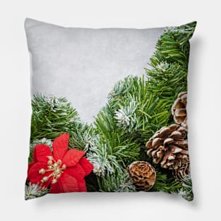 Christmas Wreath with pine cones Pillow