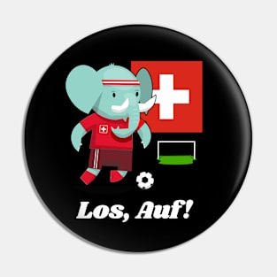 ⚽ Switzerland Football, Cute Elephant Scores, Los Auf! Team Spirit Pin