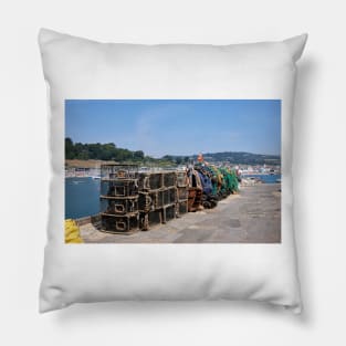 Lobster Pots on The Cobb, Lyme Regis, Dorset Pillow