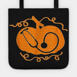 Halloween Costume Nurse Doctor Stethoscope Pumpkin Tote