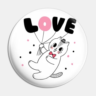 cartoon love cat Pin