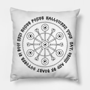 Round halloween mandala Pillow