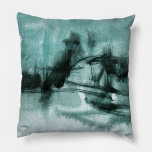 Abstract Oil Painting Eggshell Blue 12c21 Pillow