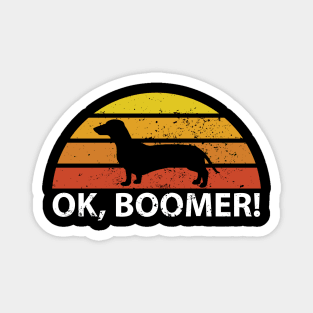 OK Boomer Dachshund Vintage Retro Distressed Dog Lover original design Magnet