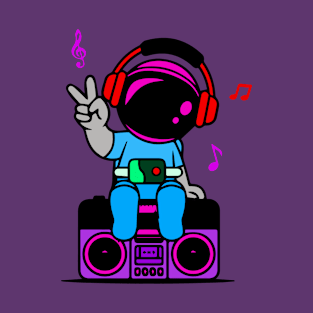 Astronaut listening to music T-Shirt