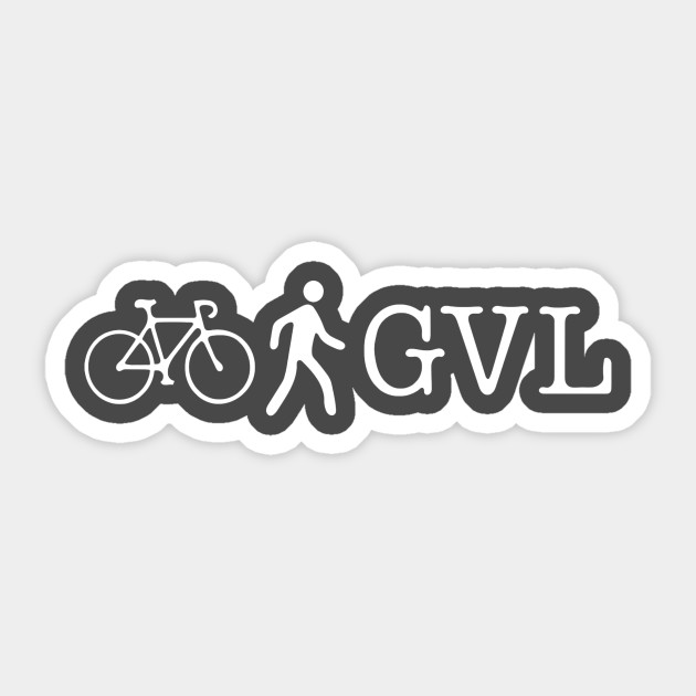 Bike Walk GVL // White font - Bikewalkgvl - Sticker