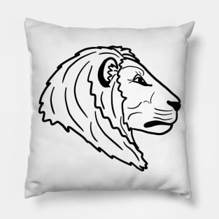 Lion face, line art Pillow