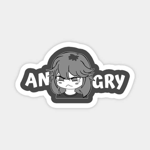 Funny Anime Manga Angry Pout Face Little Girl Cute Meme - Memetshirt -  Sticker