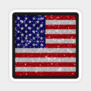 American Flag Glitter Sticker Magnet