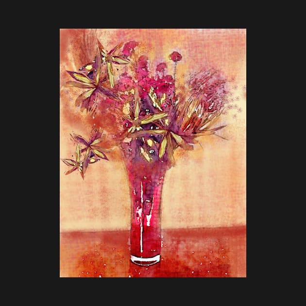 Red Vase in Winter by Visuddhi