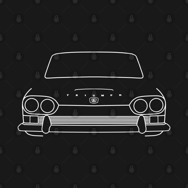 Triumph 2000 Mk 1 classic car white outline graphic by soitwouldseem