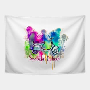 Vespa Scooter Splash Tapestry