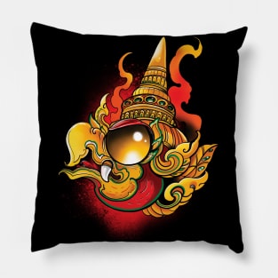 thai garuda black Pillow