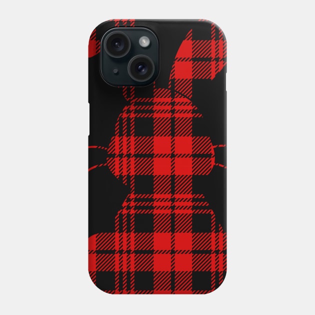 Red Plaid Bunny Rabbit Funny Easter Costume Phone Case by cruztdk5