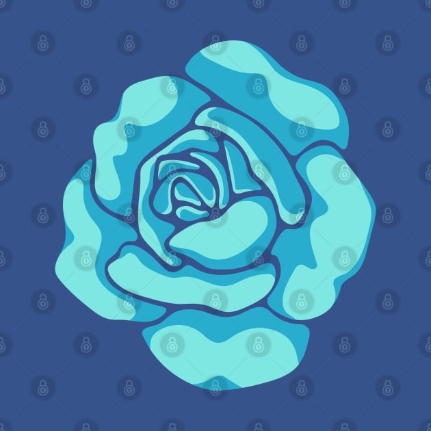 BIG ROSE Bright Turquoise Blue Flower - UnBlink Studio by Jackie Tahara by UnBlink Studio by Jackie Tahara