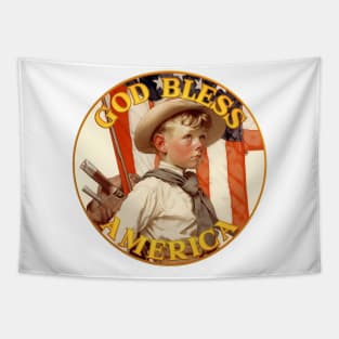 God Bless America with Boy Scout Tapestry