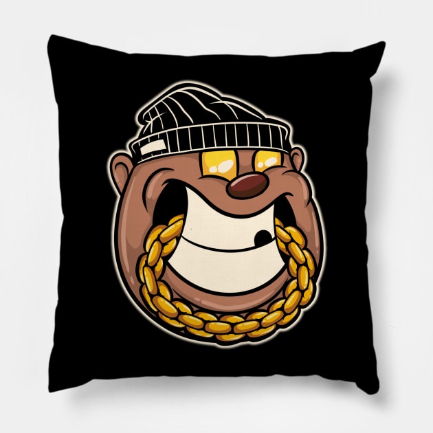 gold chain cartoon Pillow by Behold Design Supply