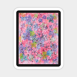 Snowy Day Abstract Painting Magnet