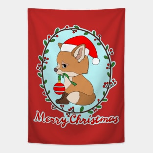 Christmas Fox Tapestry