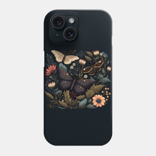 Dark Cottagecore Moths and Butterflies Phone Case