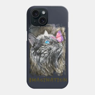 cat and  butterfly, imagination Phone Case