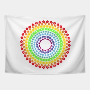 Rainbow Mandala Tapestry